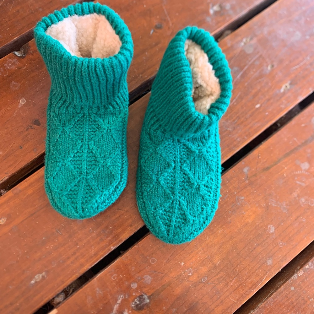 Bombas Teal Knit Slipper Socks